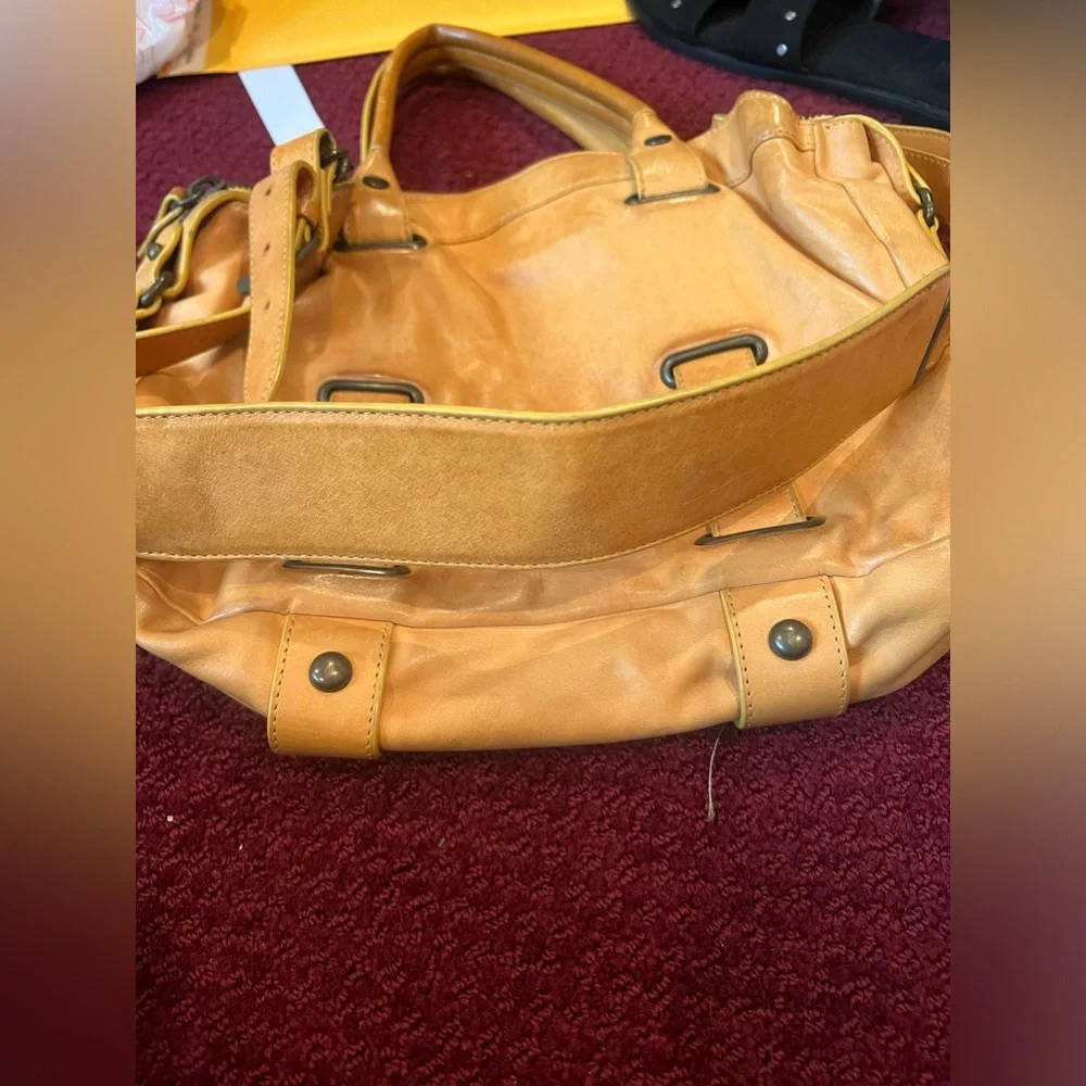 Theory bag 350 retail mustard yellow Multiple pockets HOST PICK - Picture 6 of 14